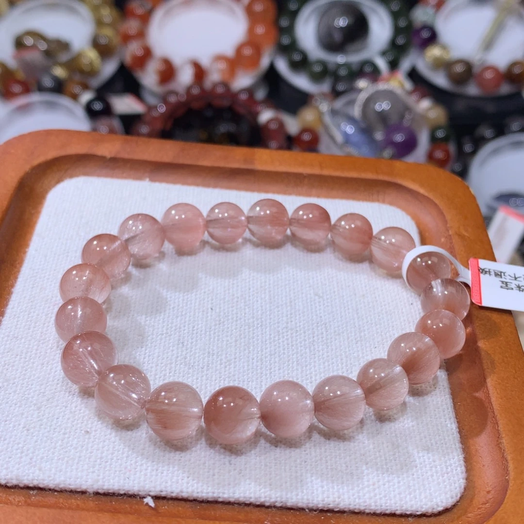 未镶嵌手串水晶红兔毛9mm