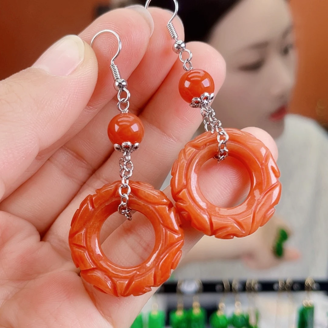 翡翠未镶嵌耳饰饰品