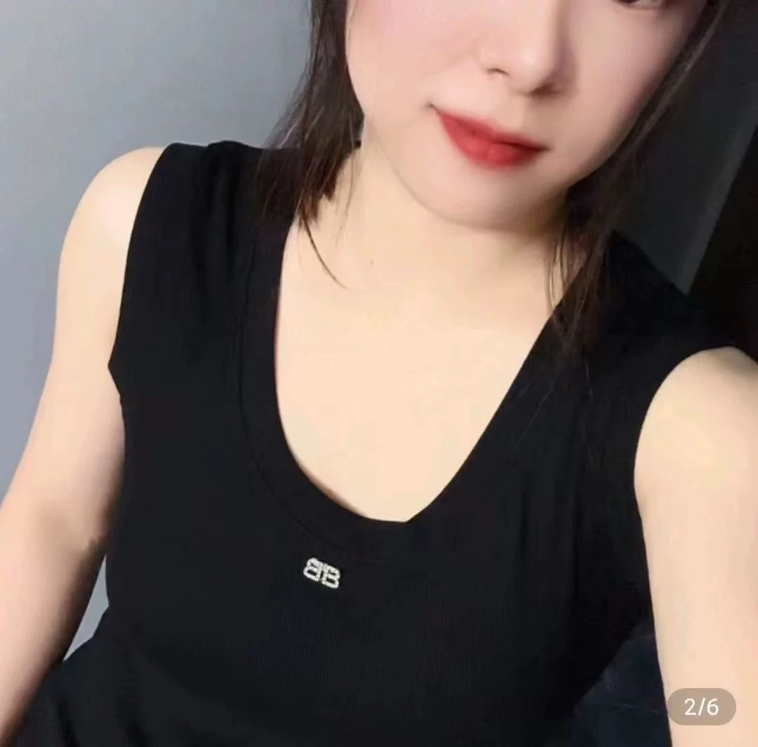 410-设计感遮肚子圆领无袖打底衫女显瘦休闲白色吊带背心内搭