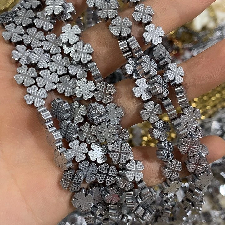 8mm爱心点点四叶草一条