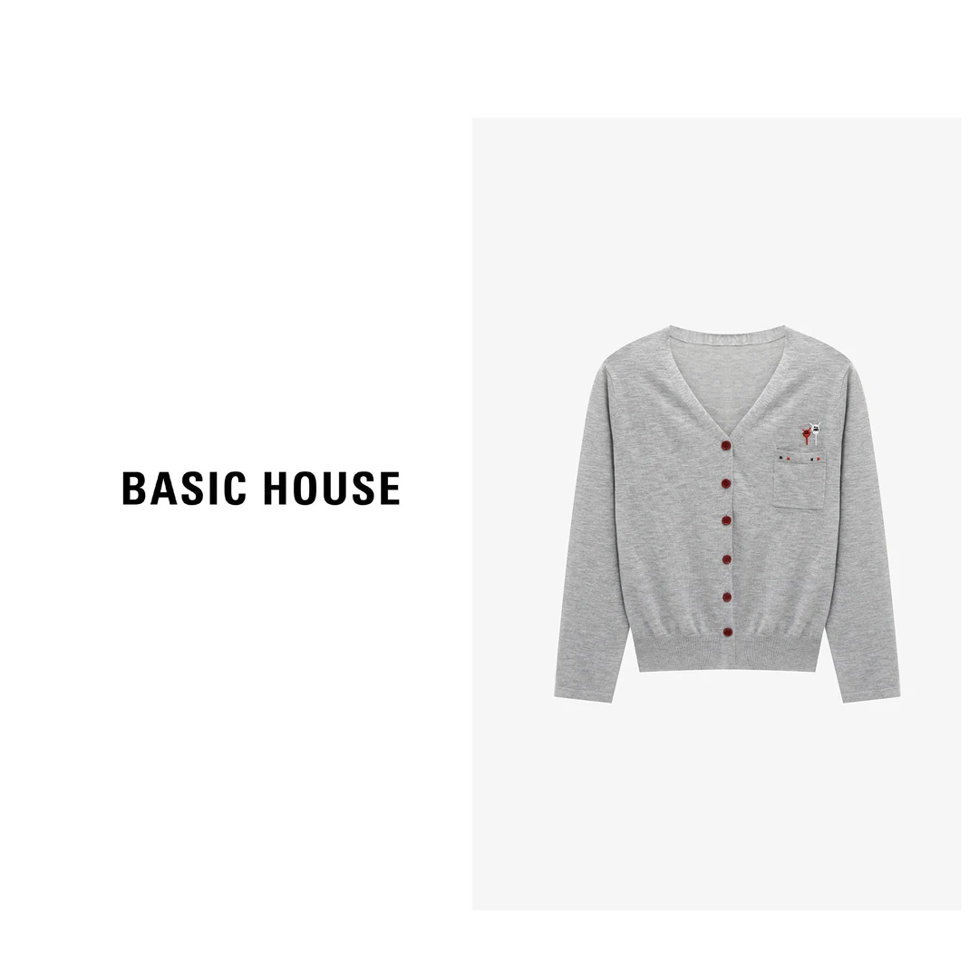 Basic House/百家好时尚百搭减龄设计师韩系针织衫-B0625B5HGJ2