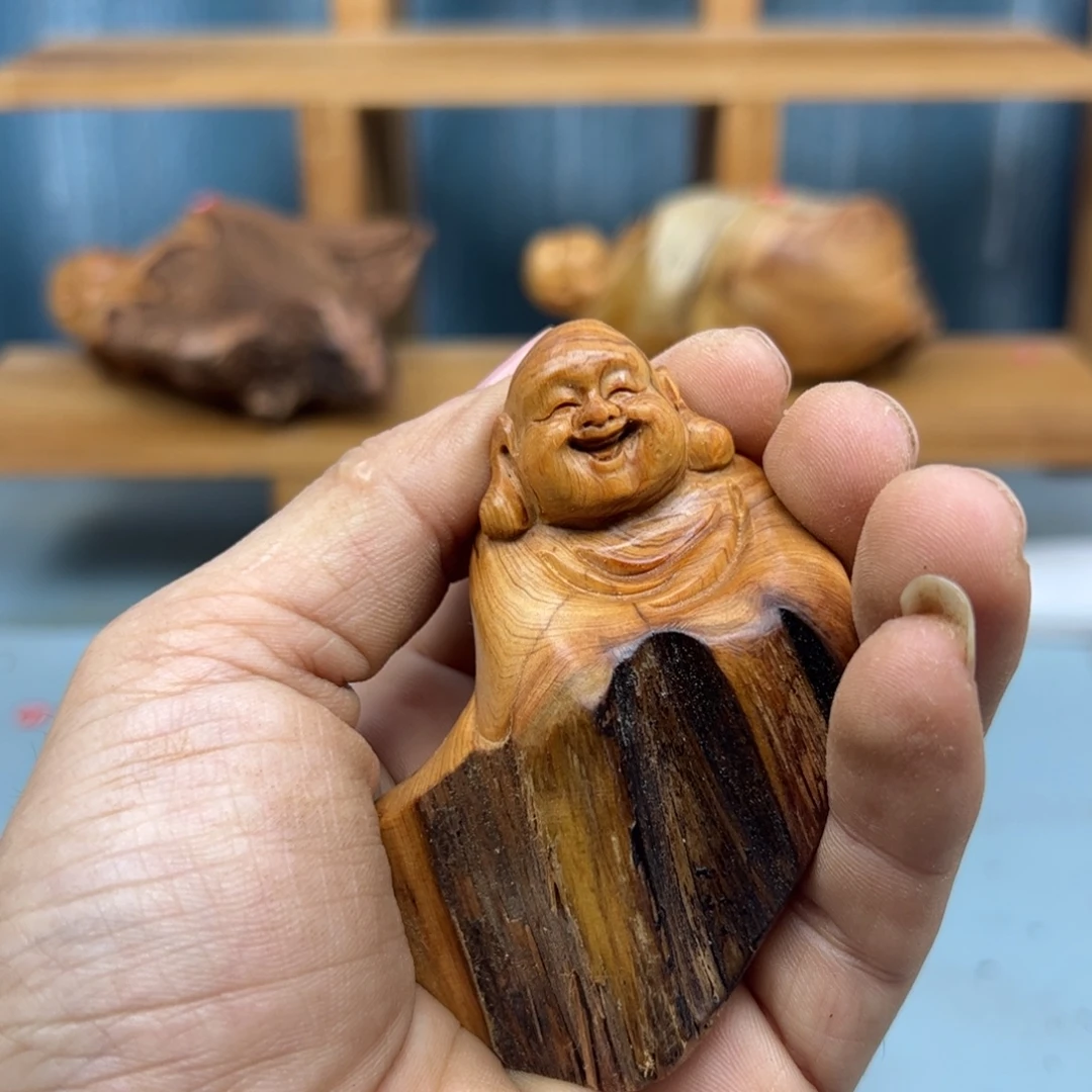 圈***叉木崖柏木摆件手把件