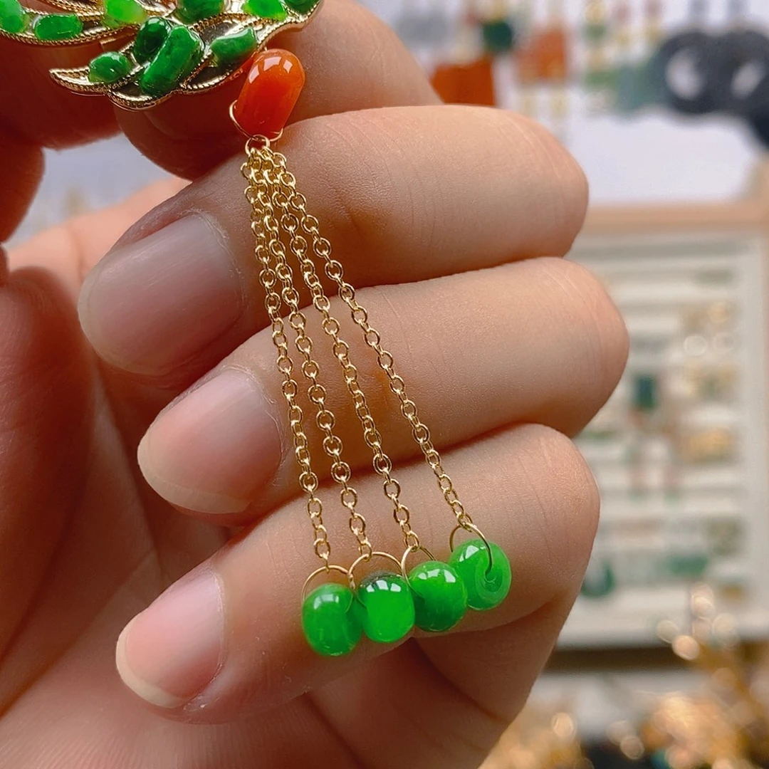 翡翠合金耳饰翡翠