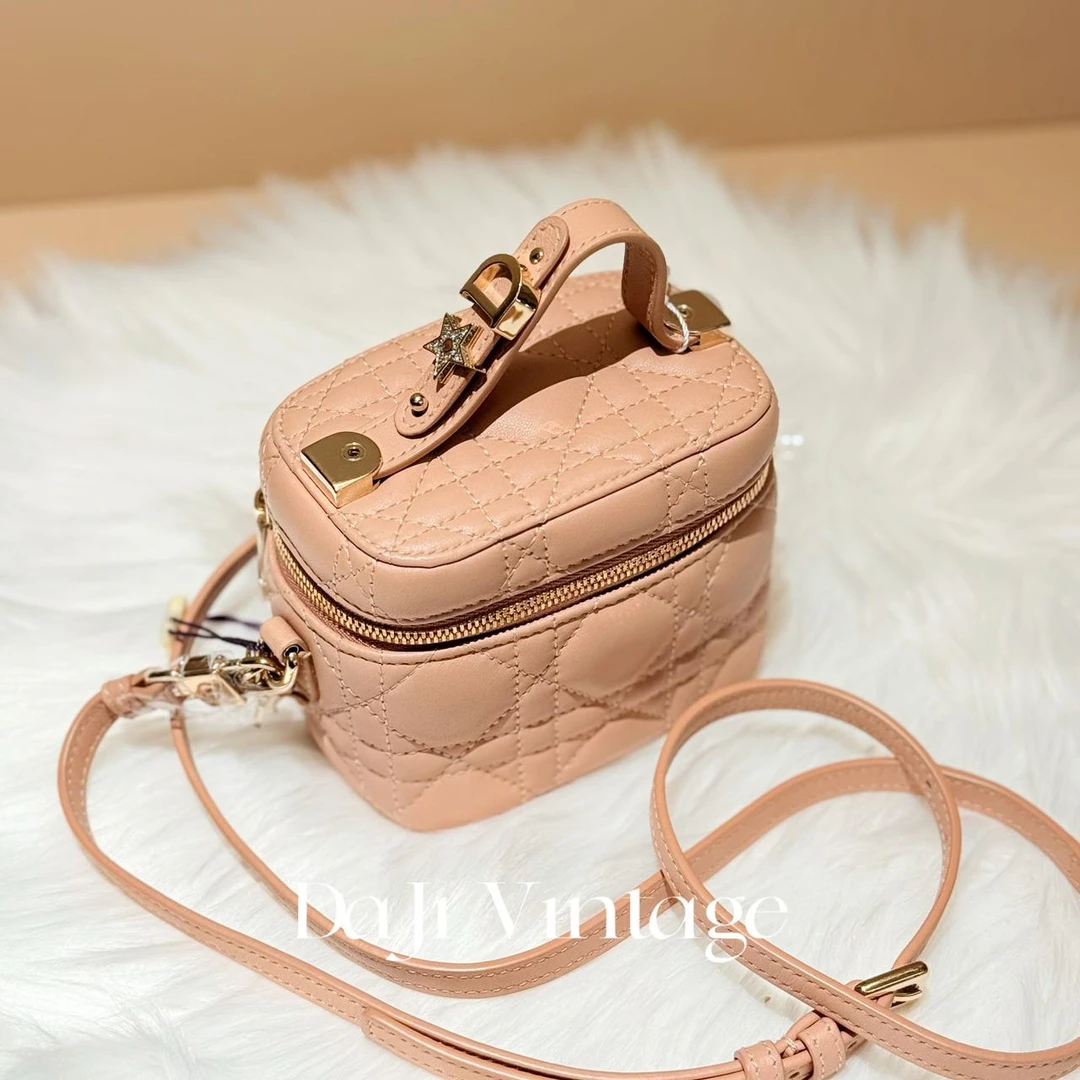 99新 DIOR/迪奥 大吉中古Dior迪奥干枯玫瑰藤格纹小盒子斜挎包