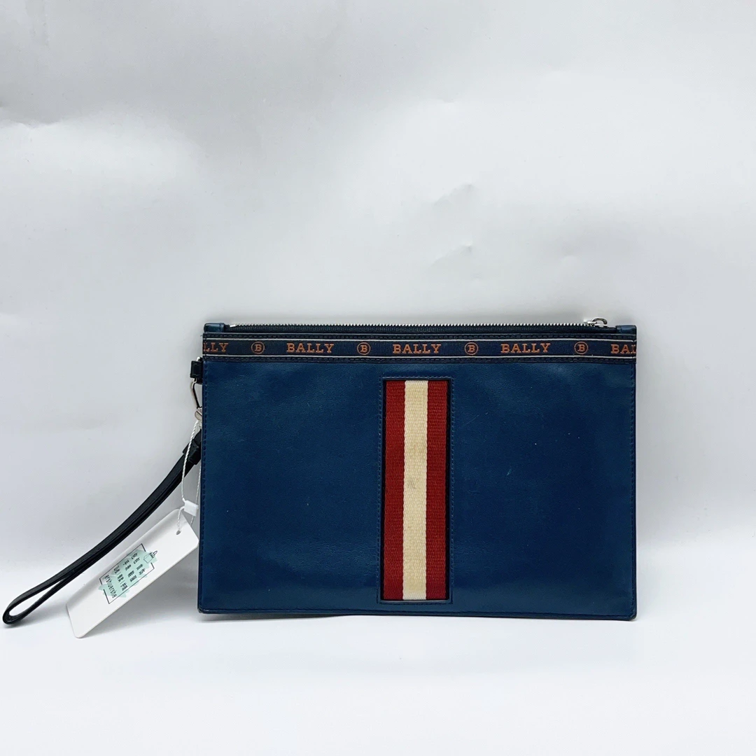 95新 BALLY/巴利 蓝色手拿包1421 2643