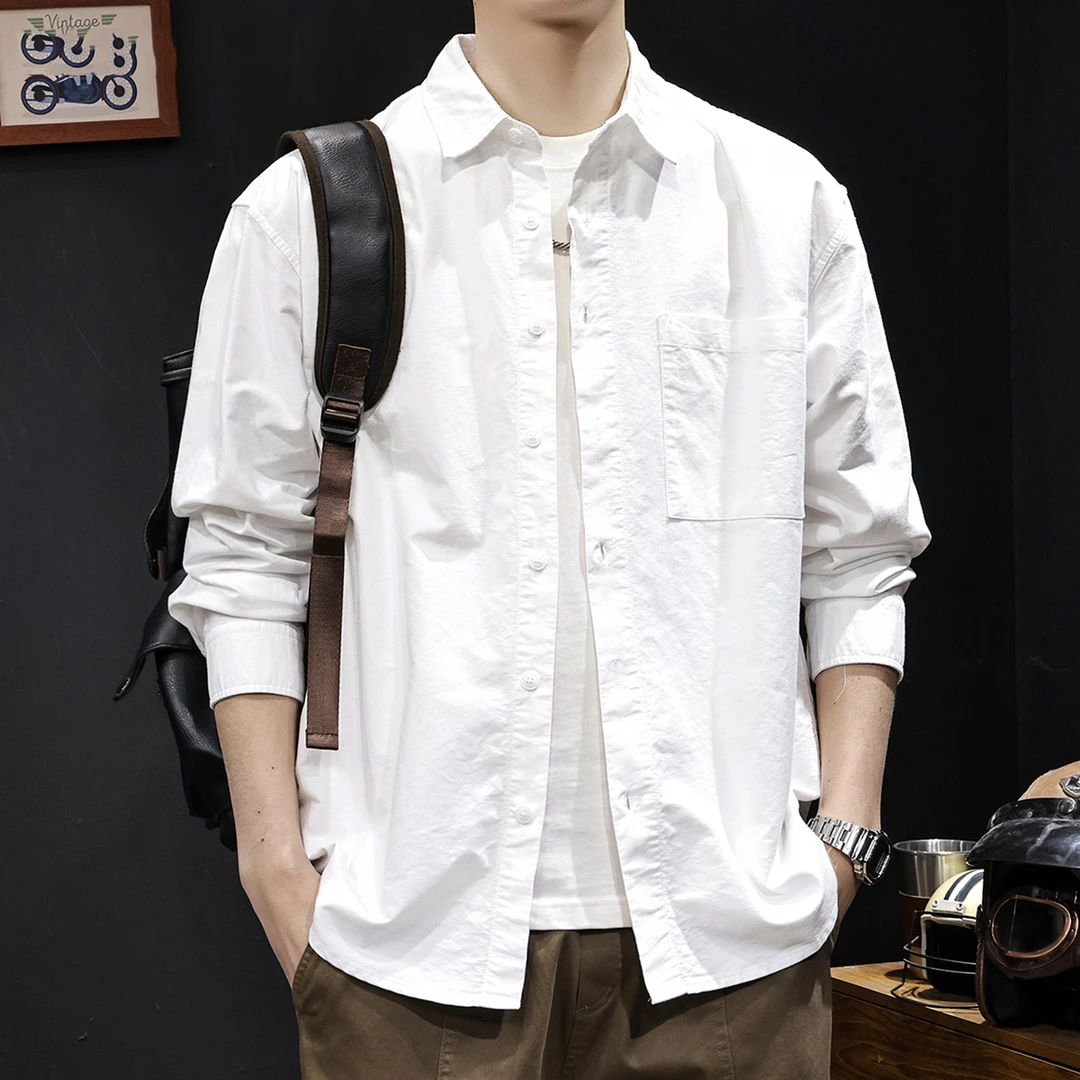 MR.MUDI/穆迪先生纯棉衬衫男春季2025新款高级感外套长袖纯棉衣服