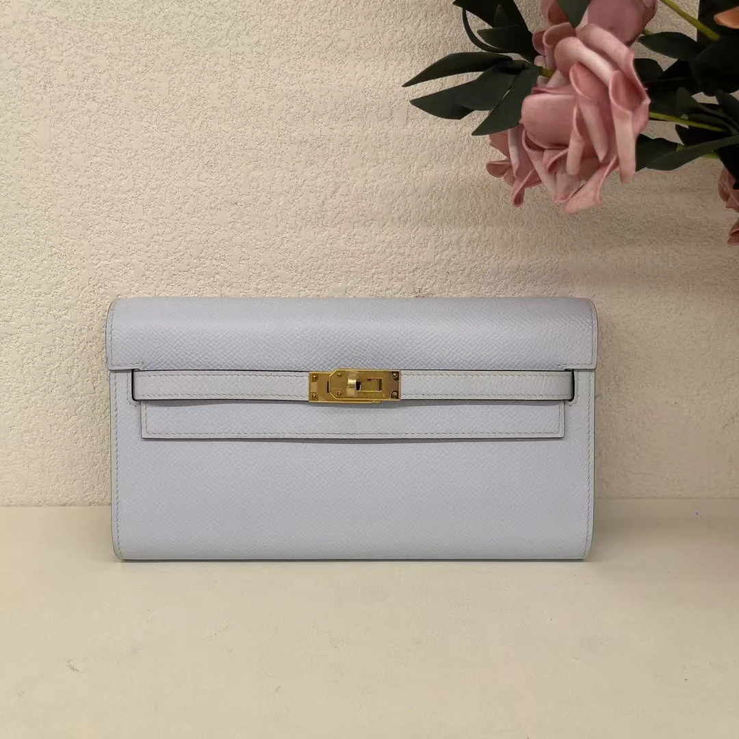 99新 Hermes/爱马仕 kelly to go Y e皮 圣杯蓝zbb0920a8