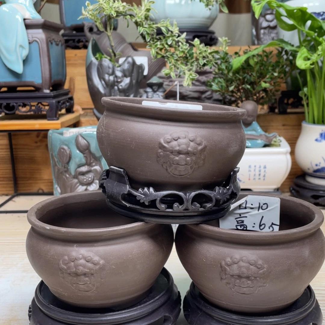 紫砂茶杯陶瓷艺术花盆陶瓷