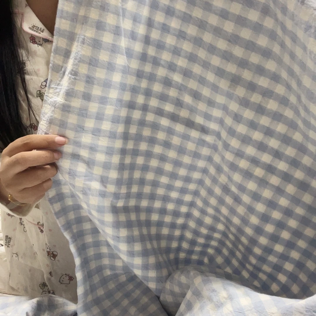 M***d羊羔毛蓝格200被套微瑕