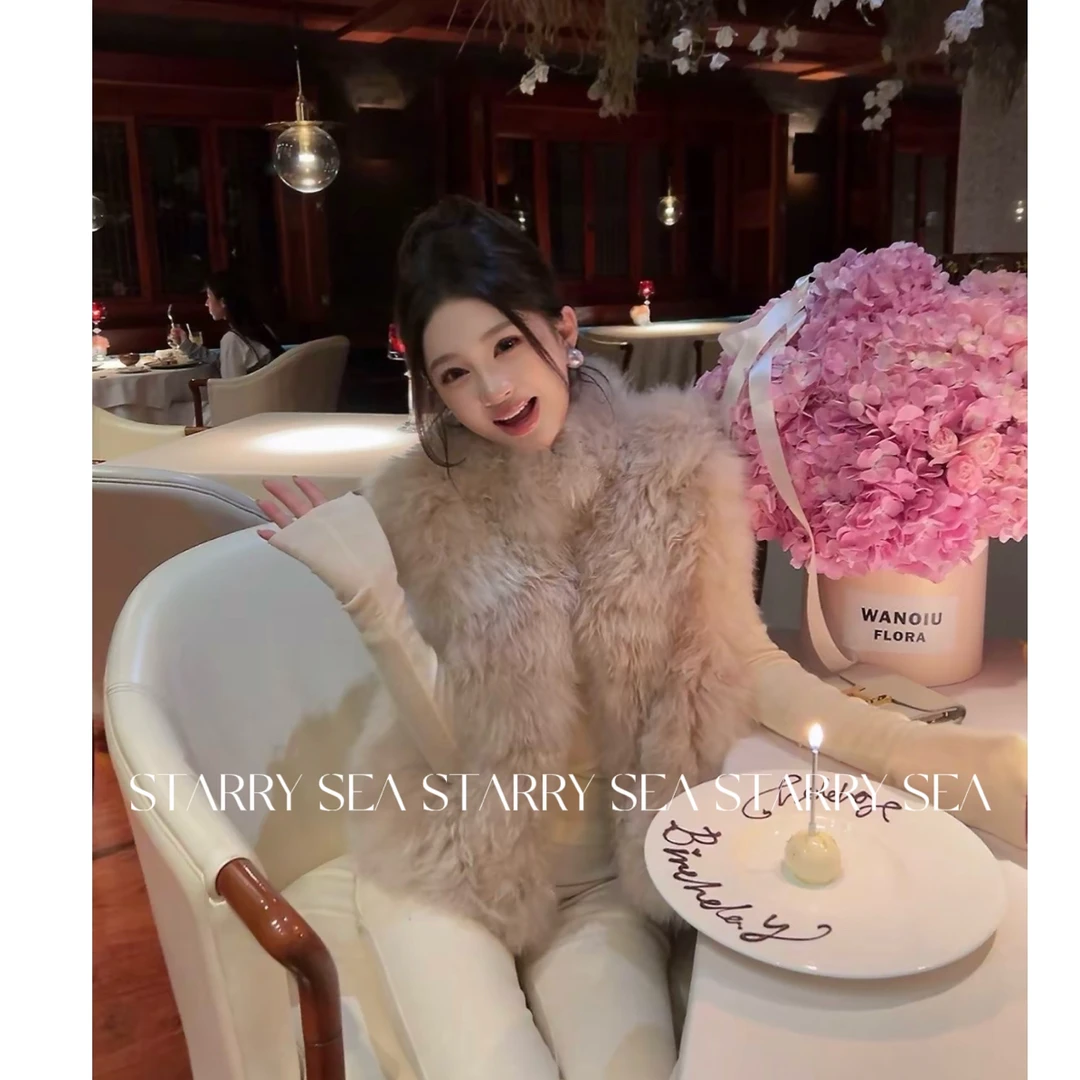 PP雪绒暖包 定染山羊绒 奢贵 冬日御寒神器 皮草马甲#PP0306SY