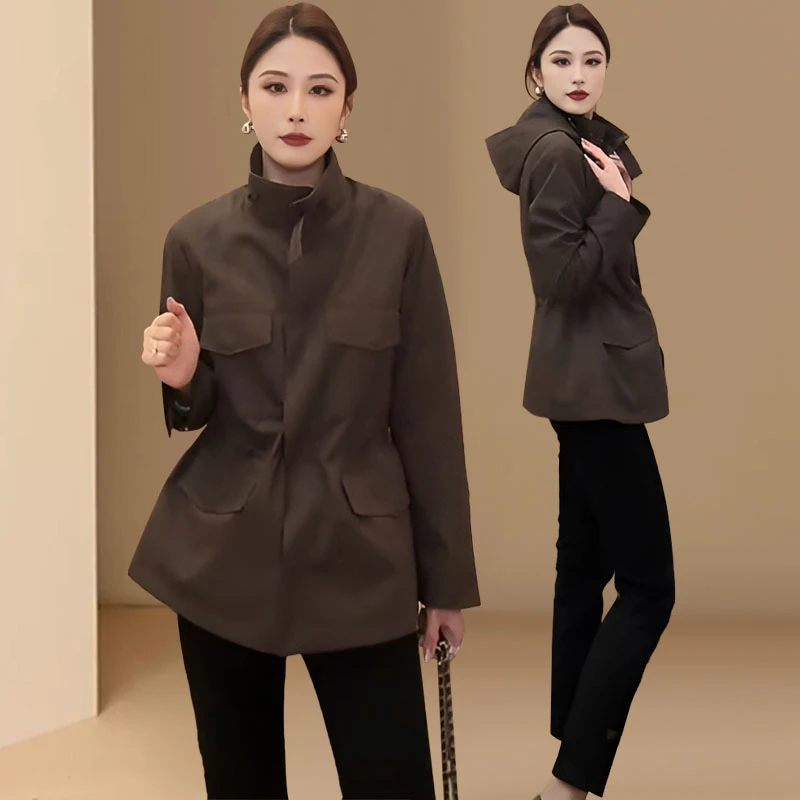 韩系复古宽松休闲工装风夹克外套女春秋设计感小众酷飒高级感上衣