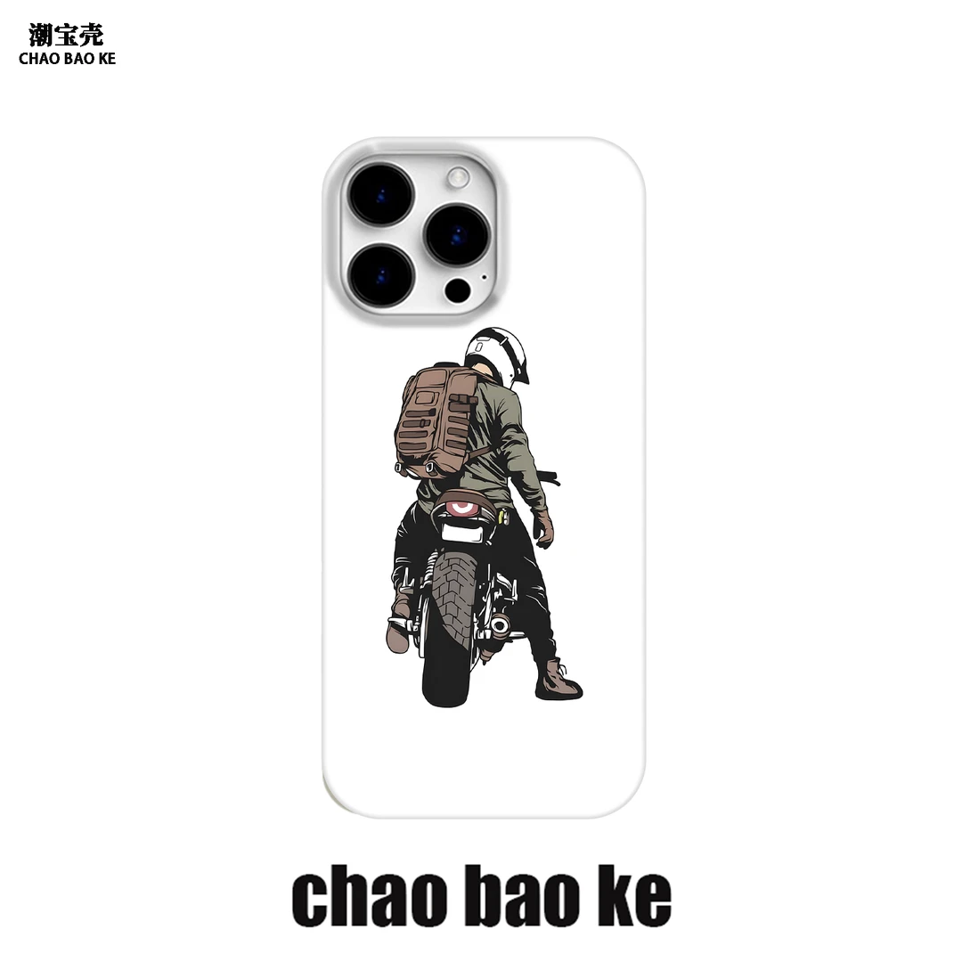 潮牌机车背影适用于苹果16promax手机壳iphone15pro小众14/13/12p