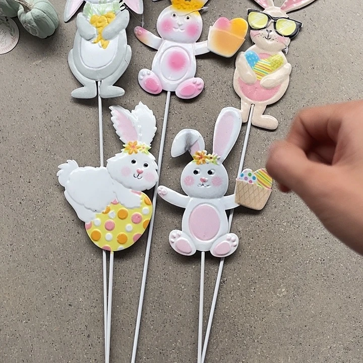 树脂五个兔子花插