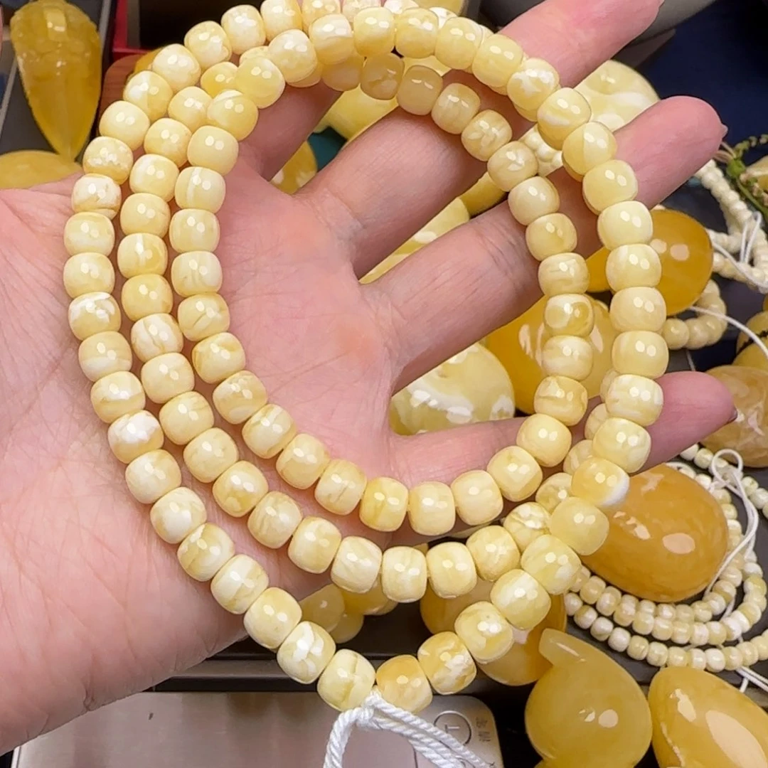 蜜蜡颈饰未镶嵌柠**?天然蜜蜡