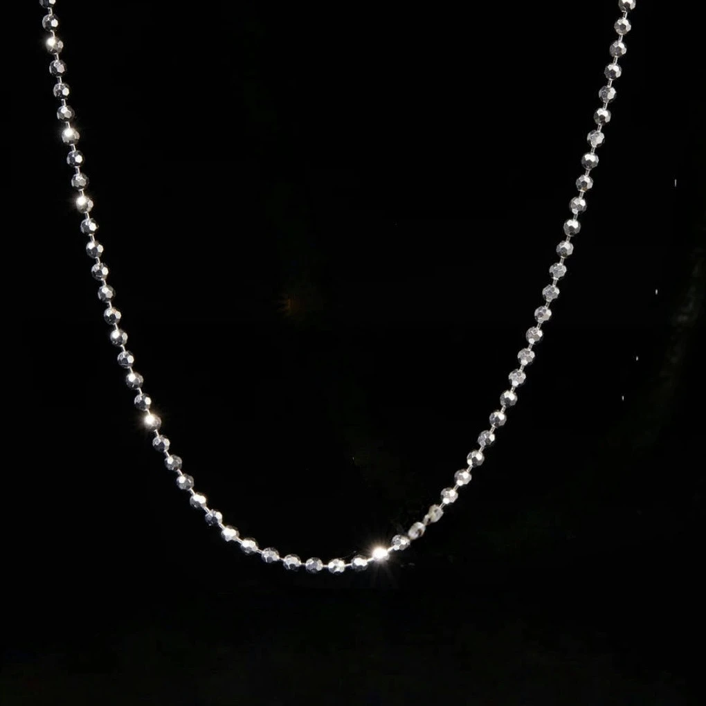 链子925银 【粗蹦迪珠】2.5毫米纯银意大利项链