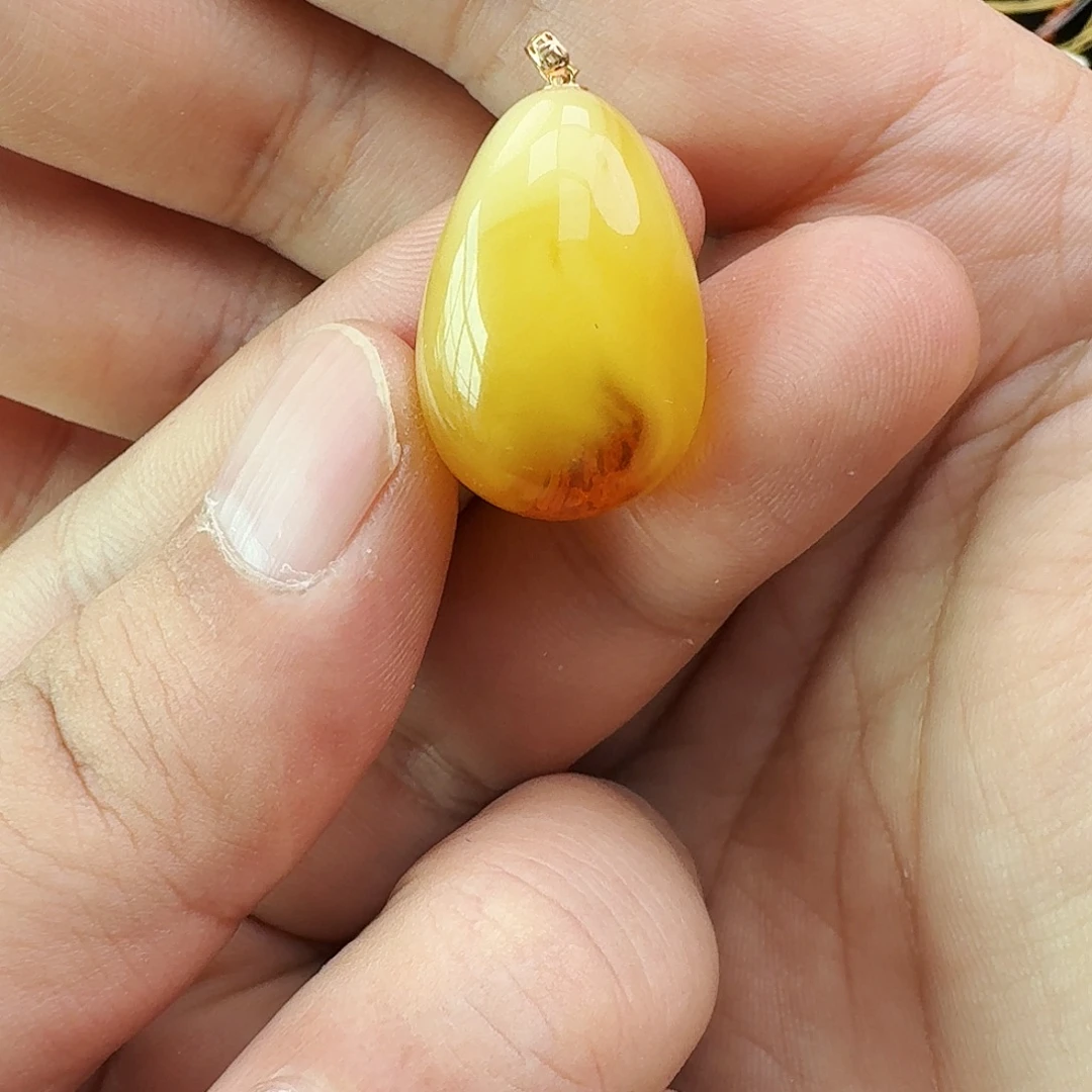 蜜蜡颈饰18K金镶嵌假一赔十