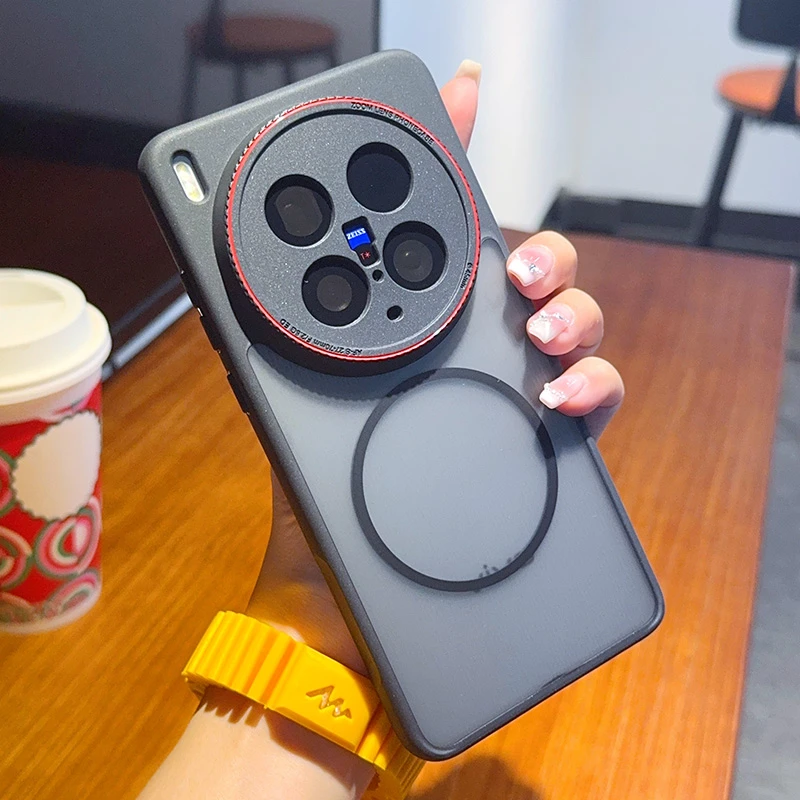 适用vivoX200ultra手机壳新款X200S肤感磨砂磁吸半透防摔保护套