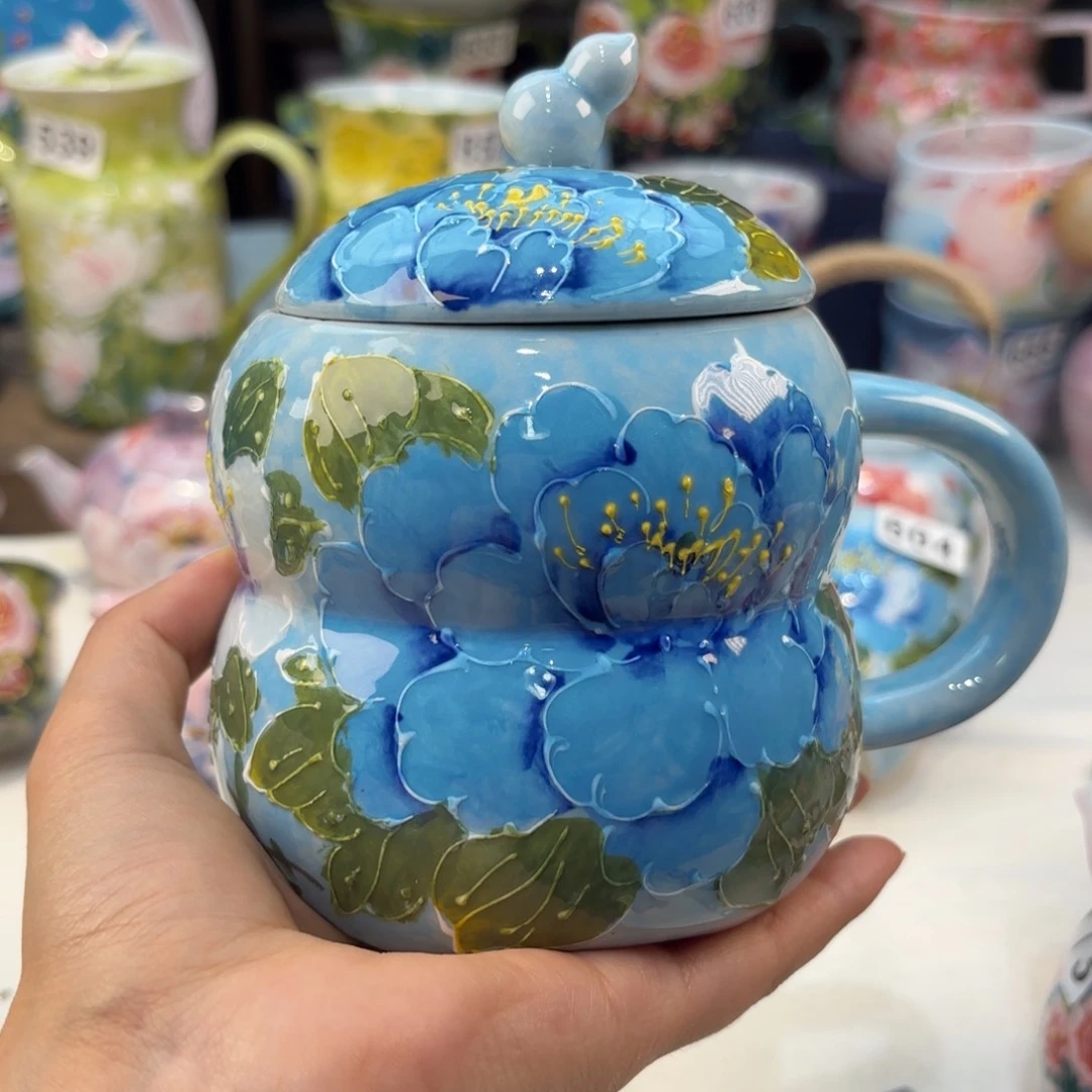 瓷片景德镇手绘高温釉下彩陶瓷茶具