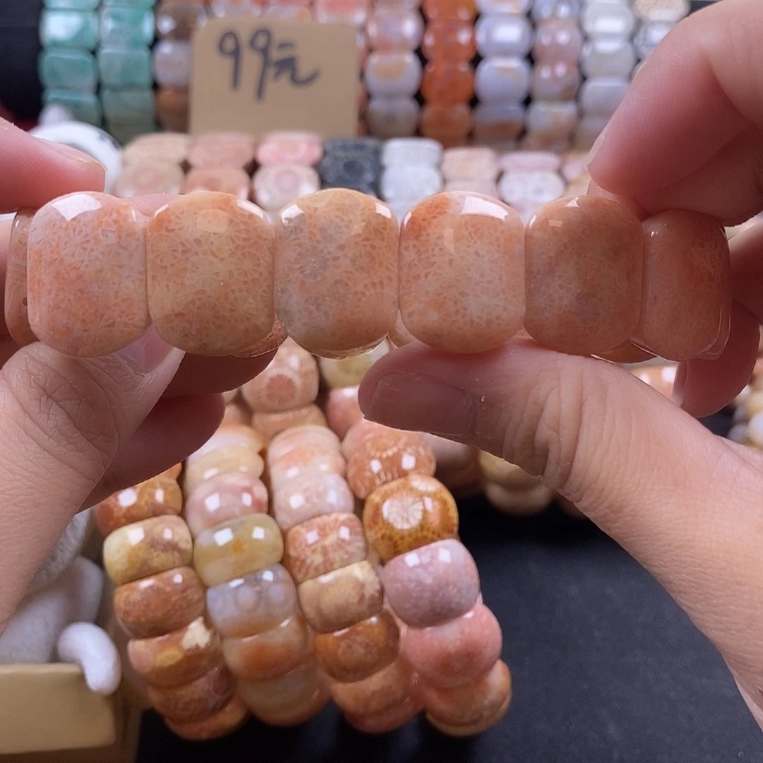 硅化珊瑚（珊瑚玉）未镶嵌手牌42