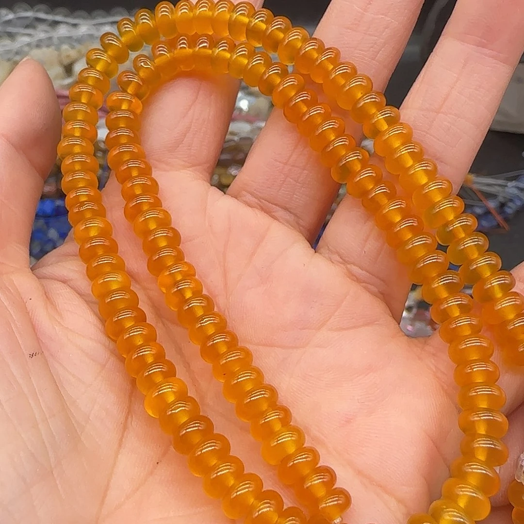 玛瑙/玉髓合金珠宝半成品黄玛瑙6mm一条