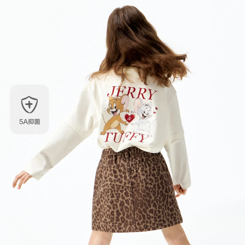 猫和老鼠联名系列littlemoco童装25秋新款儿童抑菌长袖t恤