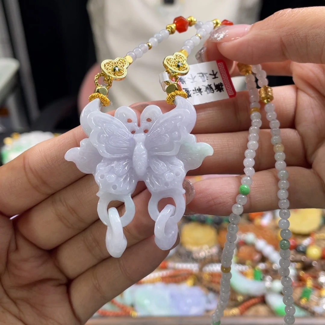 翡翠未镶嵌颈饰代编织