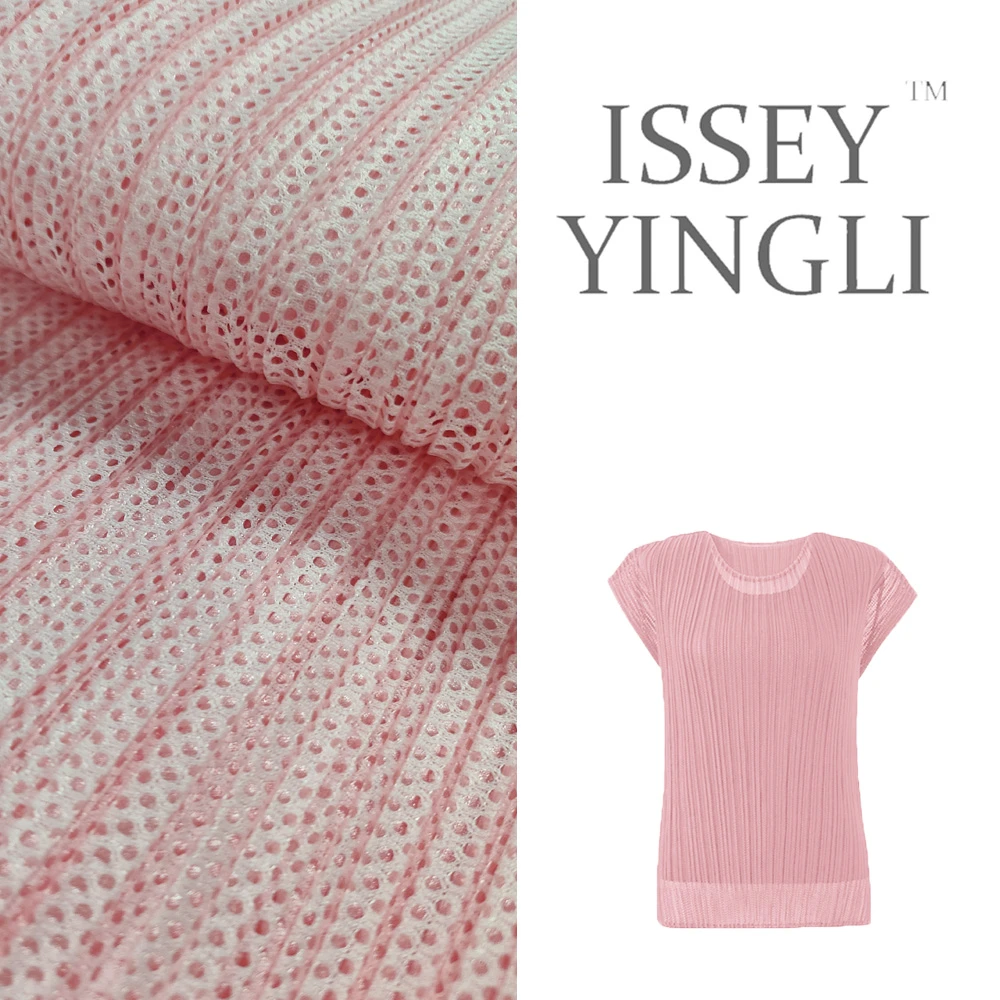 莉褶高端褶褶皱女装春夏新款网眼无袖上衣时尚百搭女显瘦上衣1018