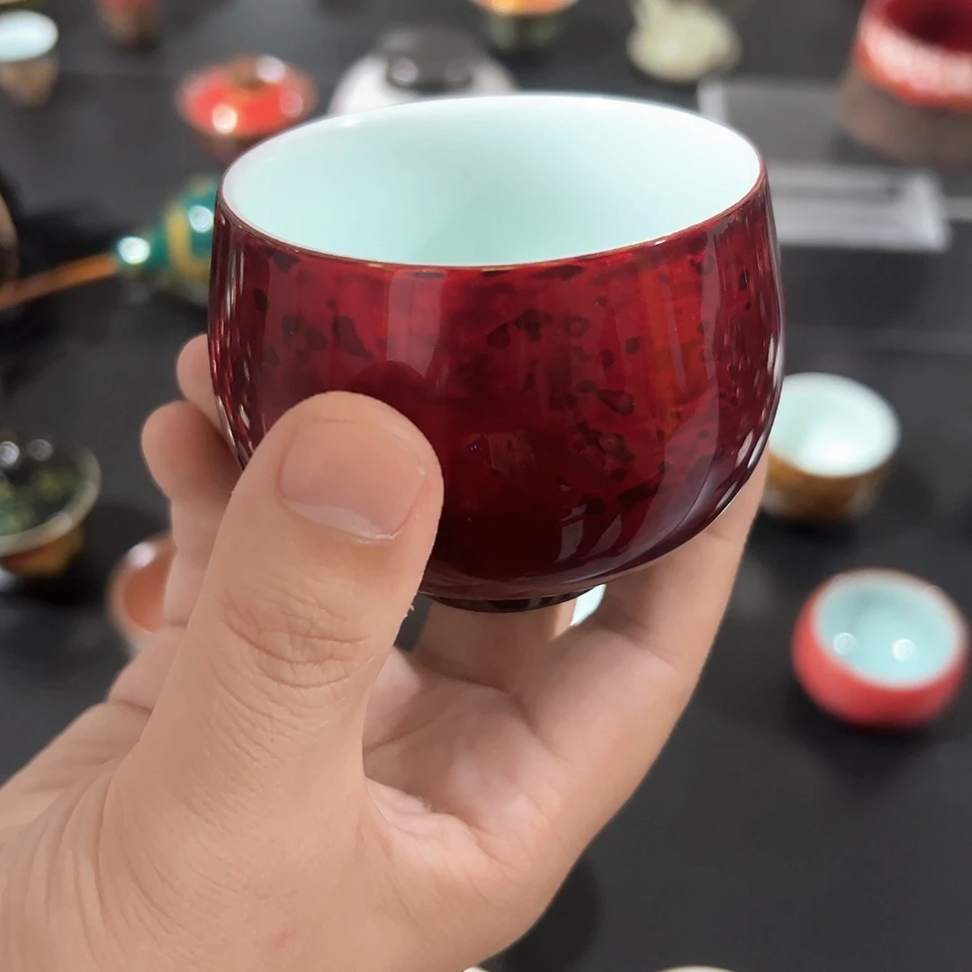 赤宝砂主人杯太古大漆