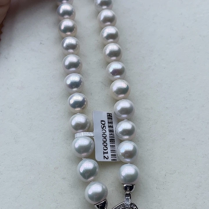 淡水珍珠颈饰银S925镶嵌卡11➕高品极光澳绿➕金属粉