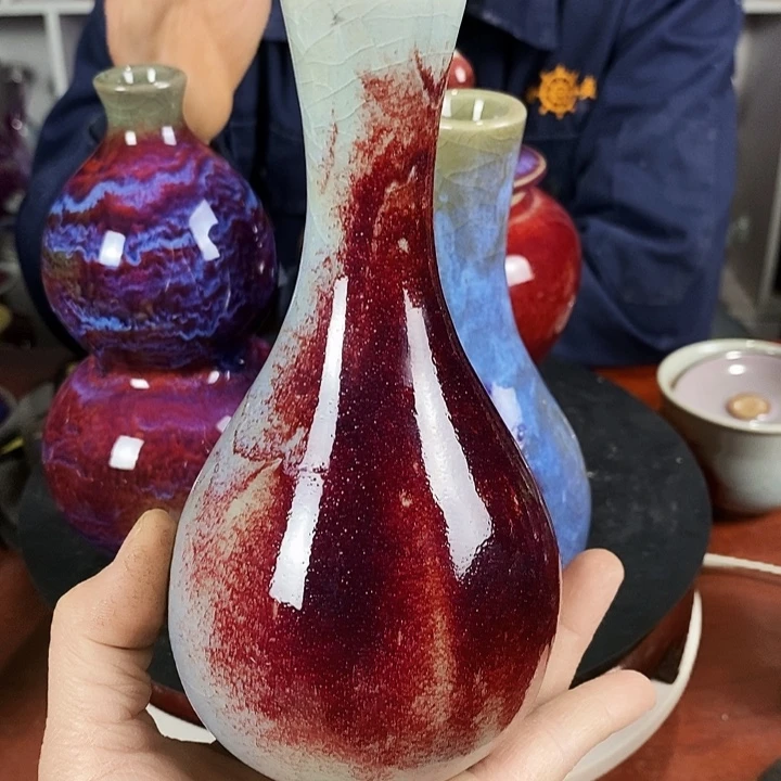 瓷片尚峰钧窑作品丹瓶