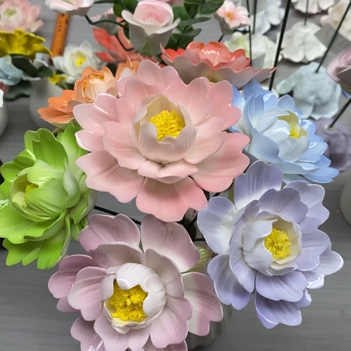 陶瓷陶瓷材料7朵芍药