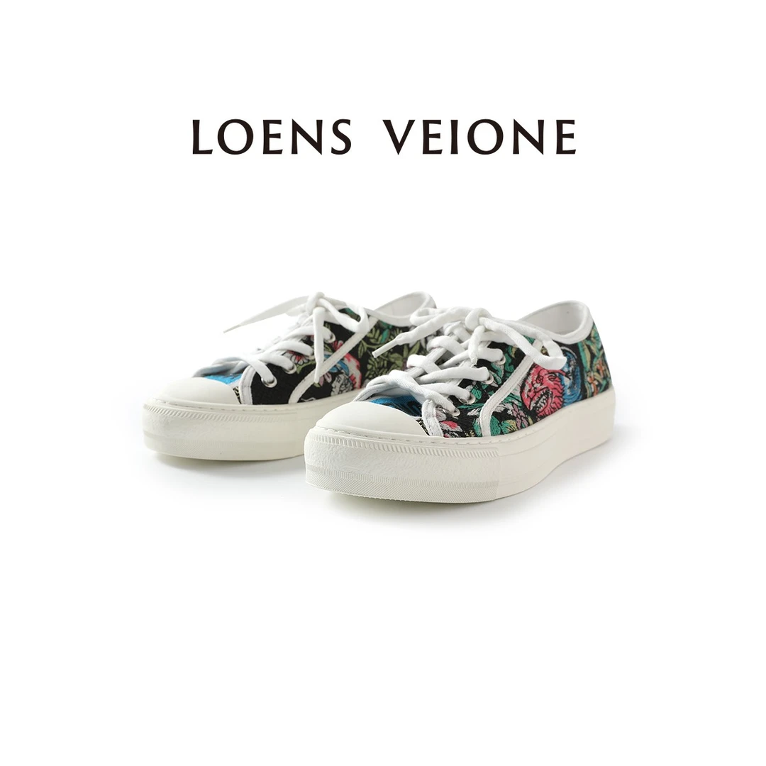 LOENS VEIONE/罗拉【鲲之梦境】复古刺绣厚底百搭休闲鞋25CVBX0005N