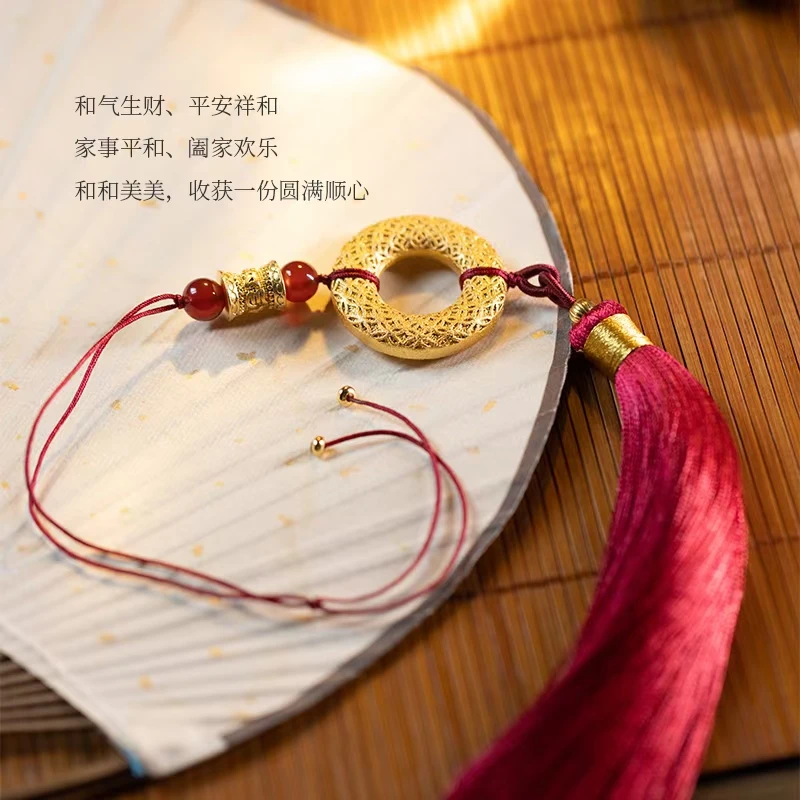 【杭州朱炳仁铜】吉祥平安环工艺品精美礼物铜制品挂件