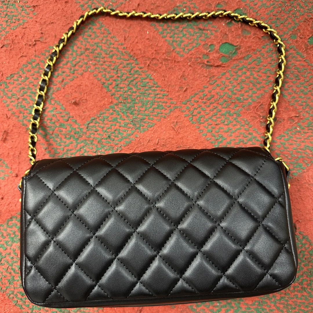 TOLEX2025新款手工时尚百搭金大眼女包黑色粉色23cm