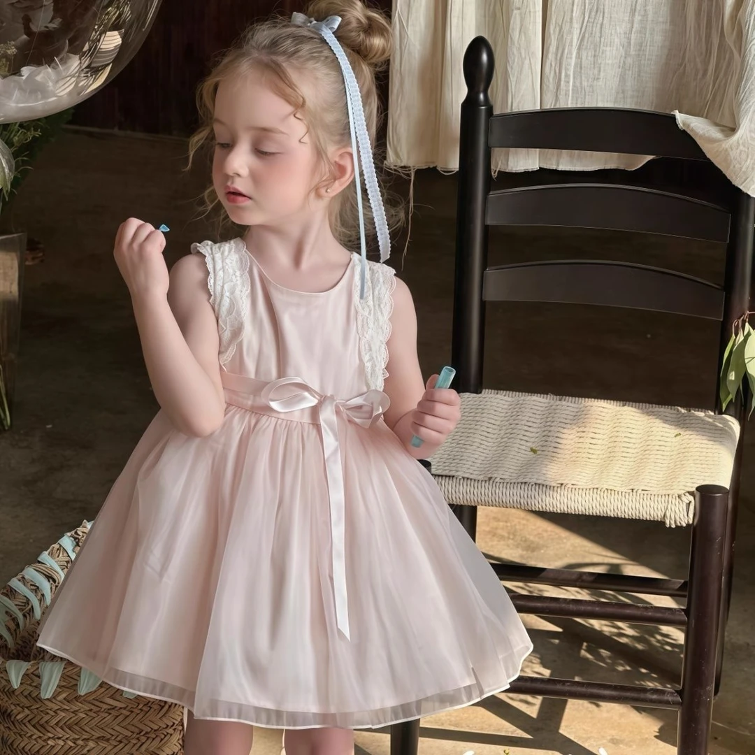 女童裙子夏款连衣裙六一夏季新款儿童洋气蝴蝶结背心裙宝宝公主裙