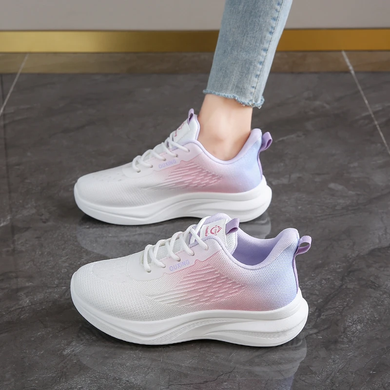 雅麦斯踩屎感轻便软底飞织运动鞋女款2025夏季新款透气健身跑步鞋