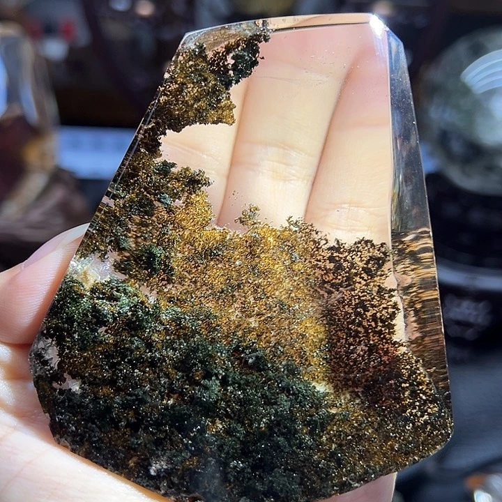 未镶嵌大型摆件（非配饰）水晶金绿幽灵