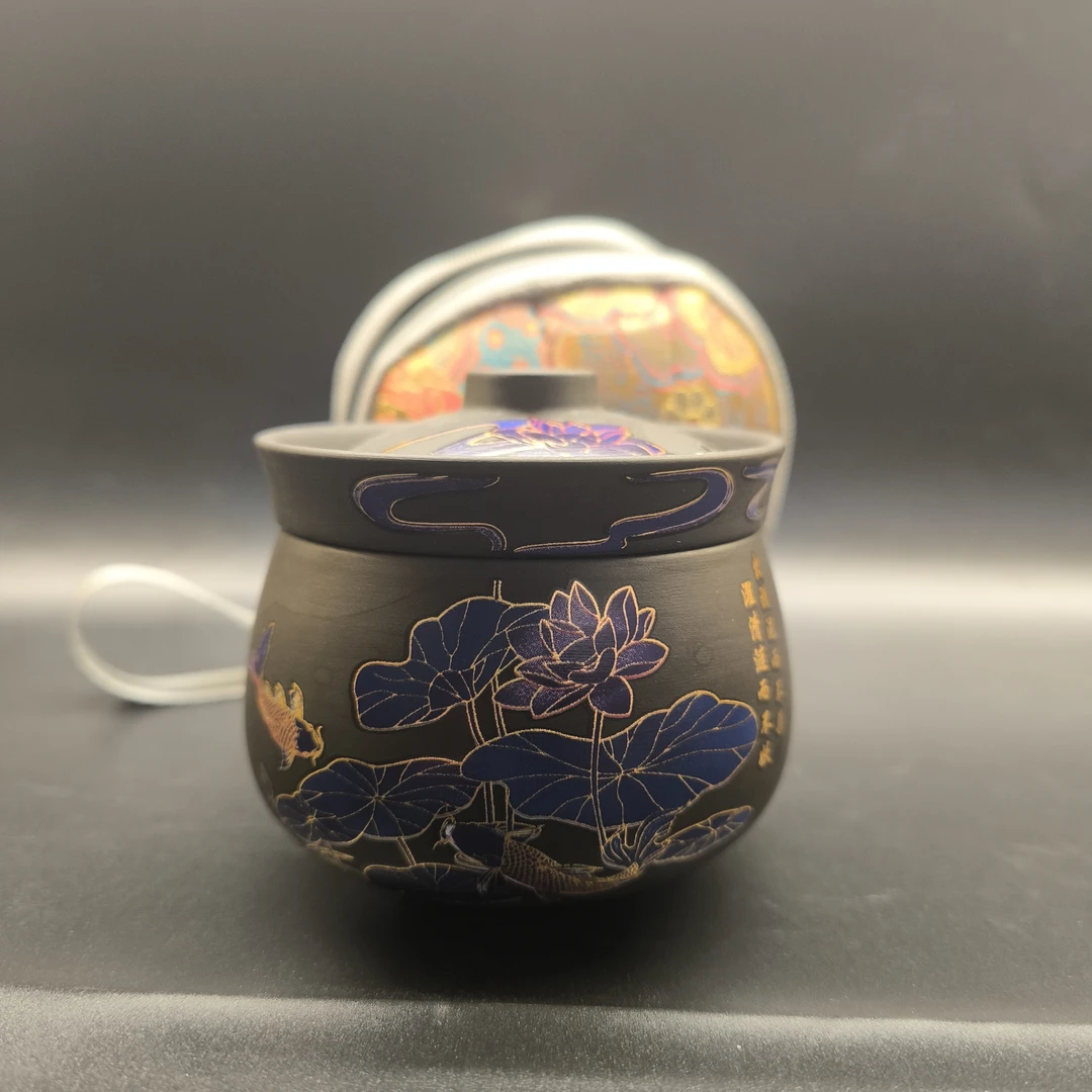 变色荷花紫砂陶瓷旅行套1352珐琅彩茶具蝶恋花精美描金茶杯