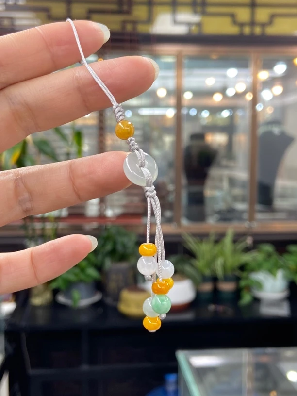 天然缅甸翡翠手机挂