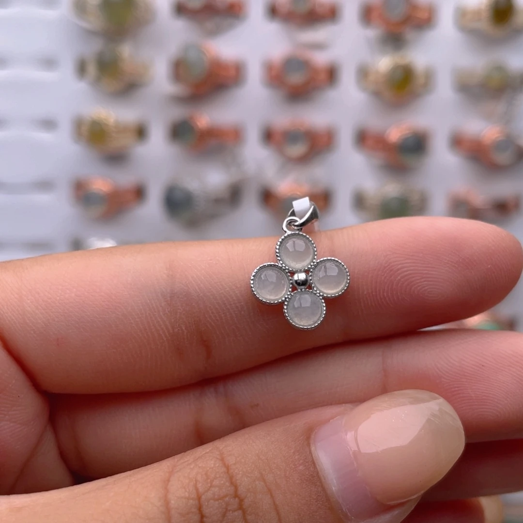 翡翠银S925镶嵌吊坠(不含链)11111