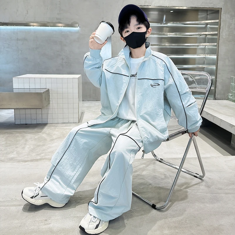 儿童装男童秋装外套套装2025新款春秋款中大童运动秋季帅气时髦潮