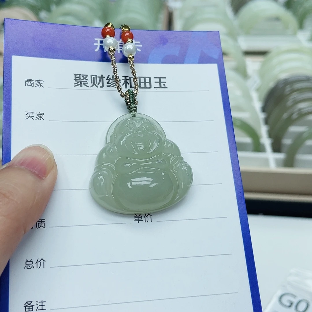 和田玉手镯未镶嵌佛公