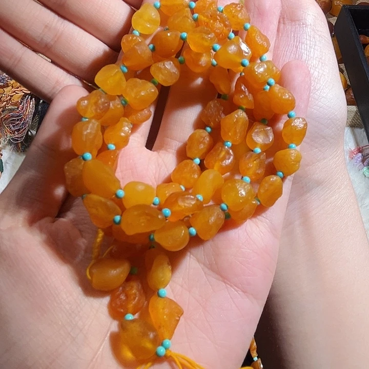 琥珀颈饰未镶嵌蜜蜡海漂项链