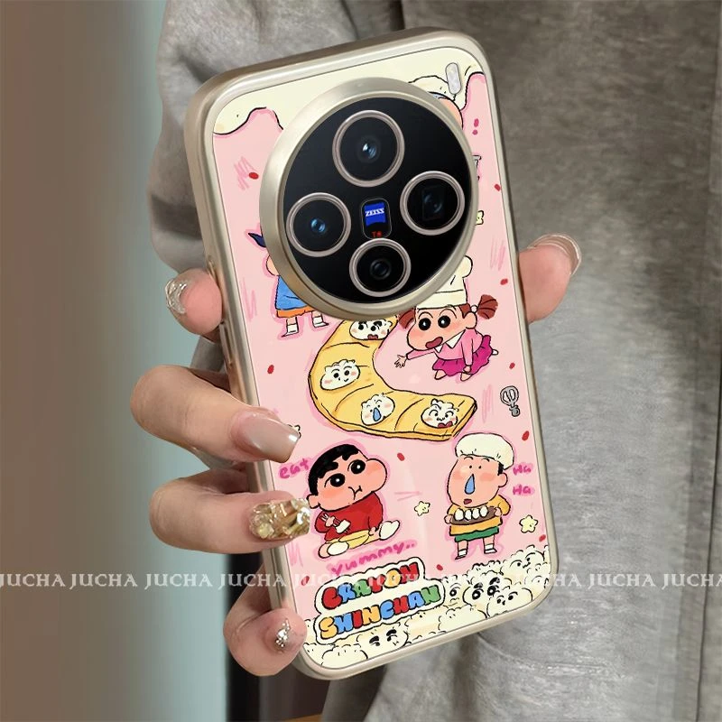 蜡笔小新适用iphone16pro手机壳全包高级感女红米k80防摔荣耀300