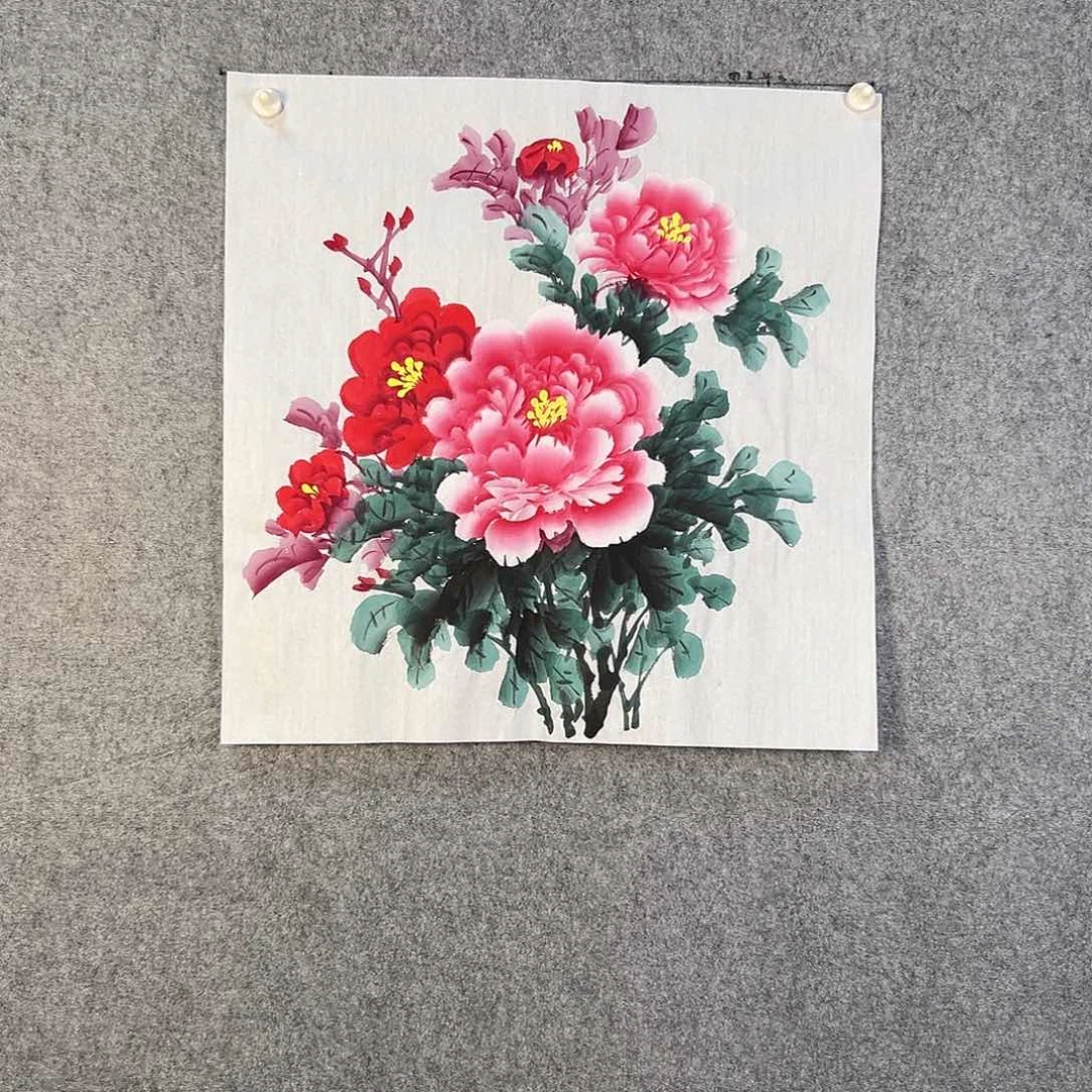 国画151 牡丹花鸟等画风与山水的