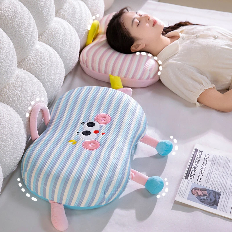 透气护颈枕头家用慢回弹枕芯深睡眠学生宿舍单人枕成人低枕开学季