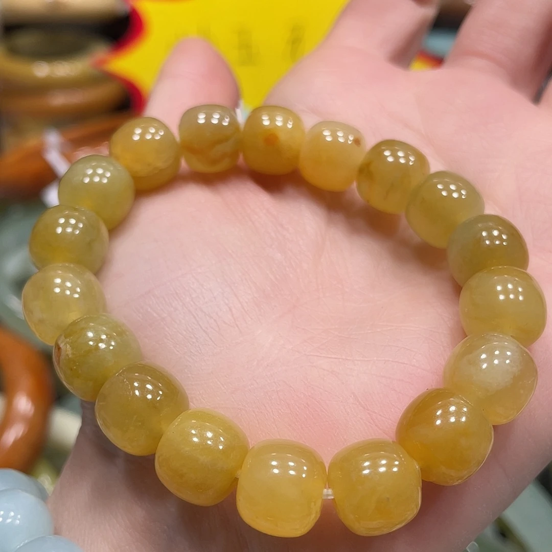 蛇纹石玉手串未镶嵌微瑕