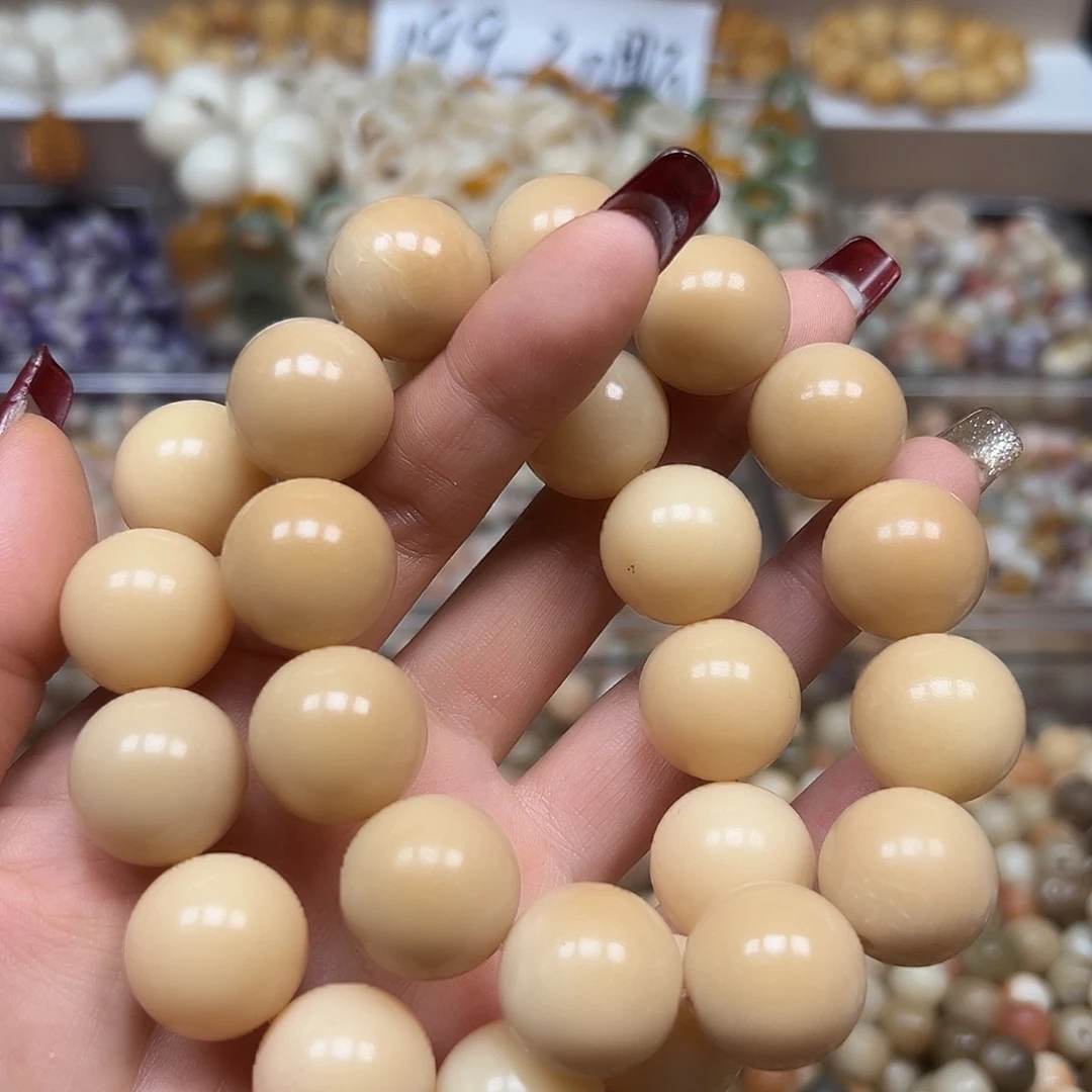 手串菩提根/象牙果微瑕19茶色圆1条