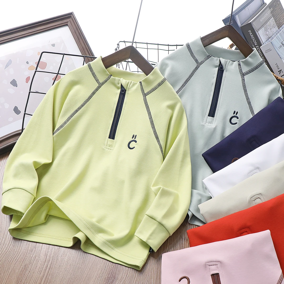 儿童半拉链卫衣2025春季新款中大童休闲百搭圆领上衣25C09