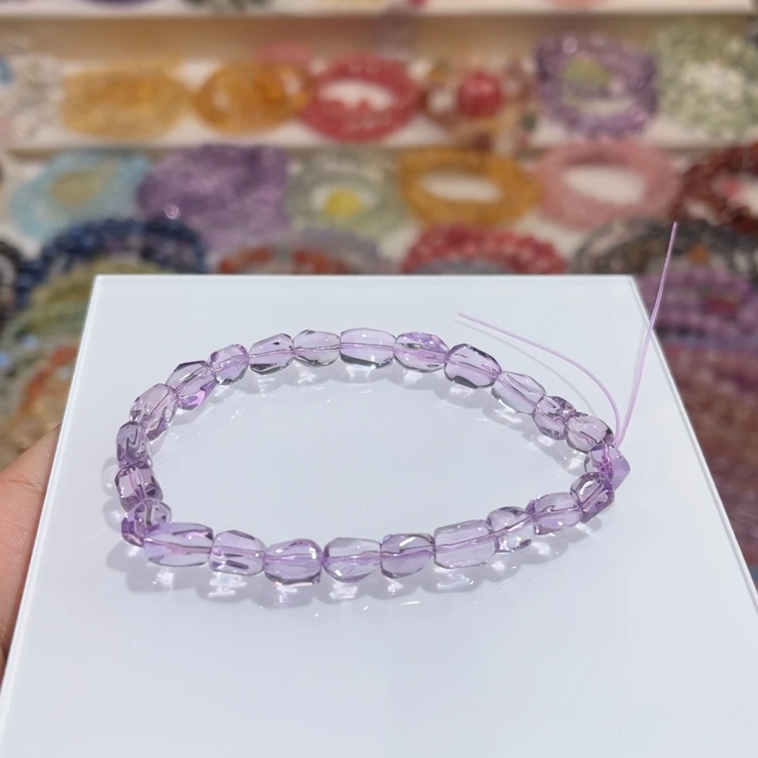 水晶未镶嵌手链紫水晶切割面单圈